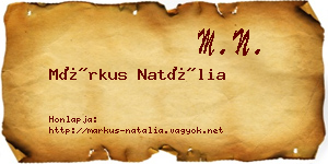 Márkus Natália névjegykártya